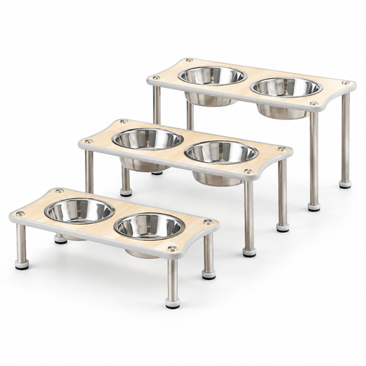 Adjustable Height Dog Food Bowl Rack